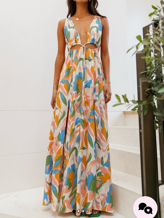 Hello Molly Dresses & Skirts - Hello Molly Multi-Color Floral Cutout Maxi Dress